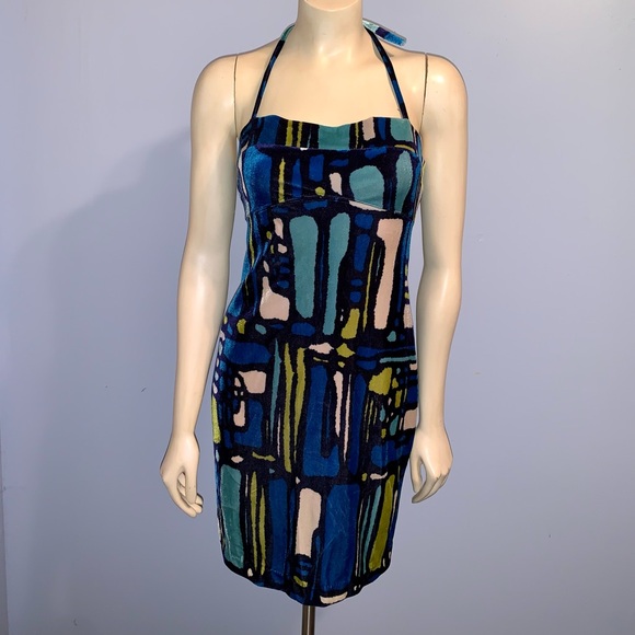 Authentic Vintage ‘90s Anna Sui Velvet-like Halter Dress Size Small.